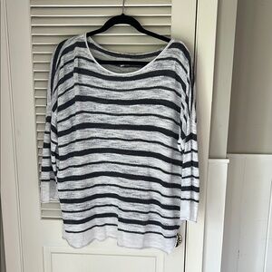 Lou & Grey, Striped Black and White Sweater